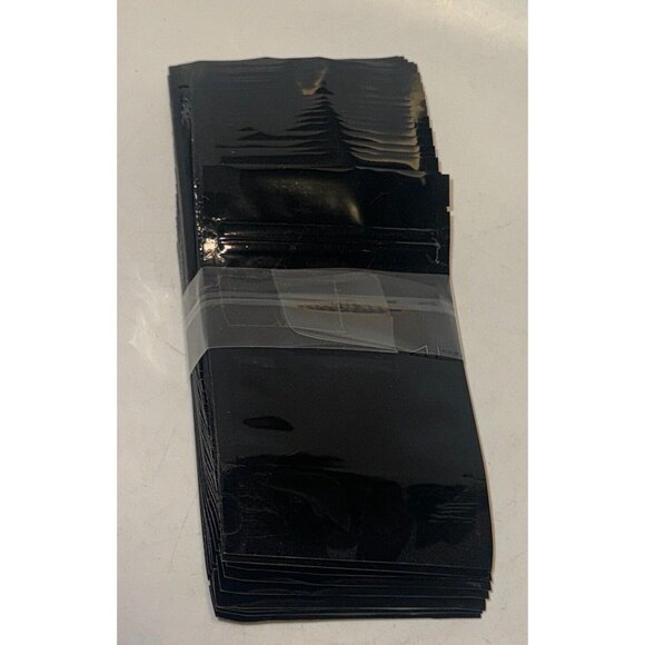 4x6.25 in Glossy Black Two Sided High Quality Foil Mylar Stand Up Zip Lock Bag - Picture 1 of 6